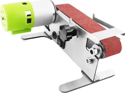 Produktbild von Horizontale Mini-Bandschleifmaschine Elektrische Schleifpoliermaschine Schleifschleifmaschine Kleine Sandbandmaschine Ein-Tasten-Vorwärts- und Rückwärtsdrehung 7-Gang-Regelung mit 10 Schleifbändern zum Polieren von Holz, Acryl und Metall (Bandgröße: 30*330mm)