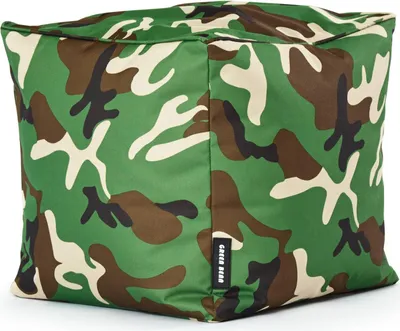Produktbild von Green Bean® Sitzhocker "Cube" 40x40x40cm mit EPS Perlen Füllung - Fußhocker für Sitzsäcke - Camouflage Grün