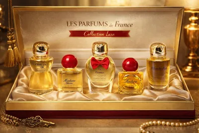 Productafbeelding van Franse Dames Parfum - Collection France - een schitterende Eau de Parfum cadeau box - met 5 luxe miniaturen in cadeau verpakking.