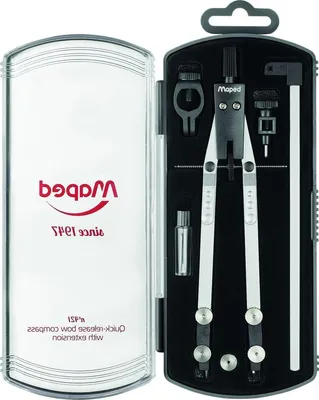 Image de Maped Boîte à compas n° 421 noir 5 pièces