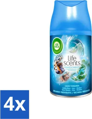 Image de Air Wick - Recharge de désodorisant - Oasis turquoise - Vaporisateur automatique - 250 ml - Pack avantage - 4 pièces