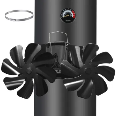 Obrázok produktu pre Magnetický ventilátor do krbov, ventilátor na krb bez potreby elektrickej energie, s 16 lopatkami
