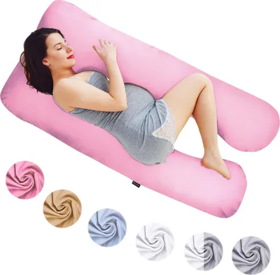 Image de Coussin de grossesse Classic en forme de U - Rose