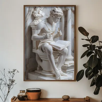 Produktbild von Wallity, HUM060, Dekoratives gerahmtes MDF-Gemälde, Mehrfarbig, 100 % MDF, 50 x 70 x 3,5 cm