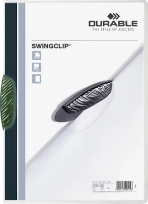 Obrázek produktu pro DURABLE Desky s plastovým klipem SWINGCLIP® 30 A4 transparentní, zelená, 226005, 25 ks