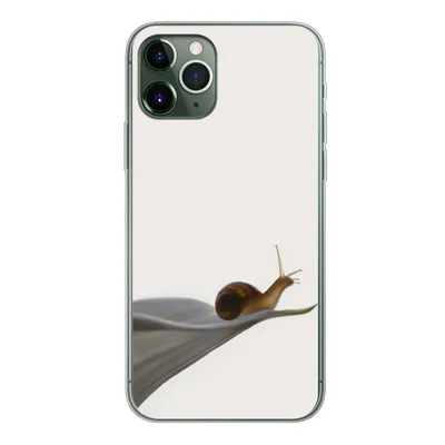 Produktbild von MuchoWow® Handyhülle Schutzhülle Hülle für iPhone 11 Pro Schnecke - Lilie - Grau Silikon Softcase Handy Hülle - Handy