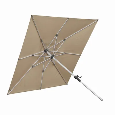 Produktbild von anndora Sonnenschirm 2,7x2,7 m knickbar UV-Schutz UPF 50 Kurbelsystem Dark Natural