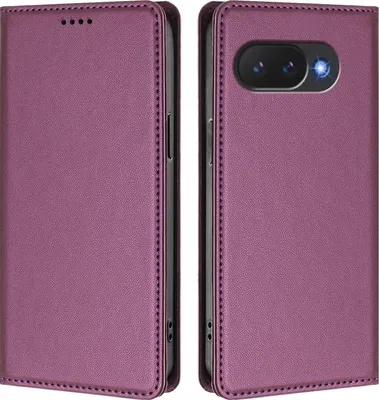 Produktbild von Handyhülle für Google Pixel 10A, Kunstleder Klapphülle Stoßfeste Magnetische Hülle mit Ständer Lila