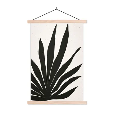 Produktbild von MuchoWow® Textilposter Blatt - Pflanze - Minimalismus 60x90 cm mit holzfarbenen Rahmen - Textil