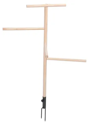 Image de Perchoir en bois pour poulets avec socle en métal