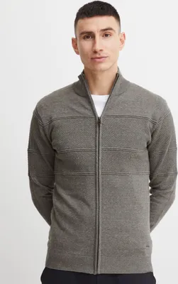 Produktbild von 11 Project PRYannik Herren Strickjacke Cardigan Feinstrick mit Stehkragen und Reißverschluss