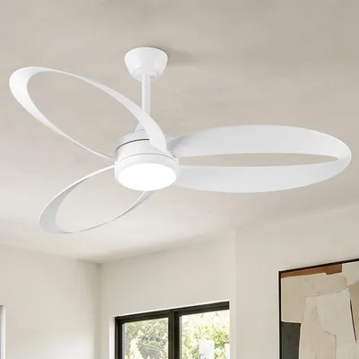 Produktbild von Parrot Uncle Deckenventilator mit Licht, 132 cm, Weiß, Modern, 6 Stufen, Fernbedienung, Dimmbar, für Wohnzimmer, Schlafzimmer, Esszimmer