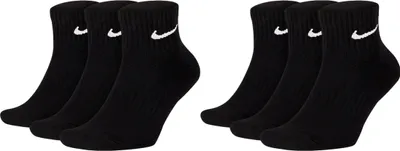 Produktbild von 6 Paar Nike SX7667 Herren Damen Kurze Socke Knöchelhoch Everyday Cushioned Socken - Größe: 38-42 - Farbe: Schwarz