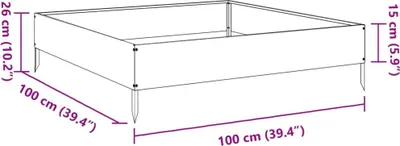 Produktbild von vidaXL Hochbeet Schwarz 100x100x26 cm Stahl