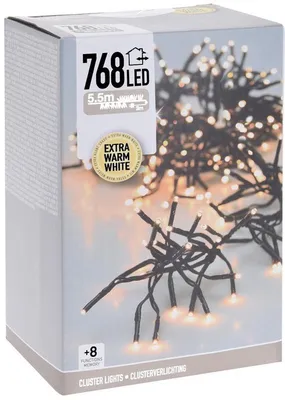 Obrázek produktu pro Clusterové osvětlení 768 LED - Extra teplá bílá - 5,5 metru