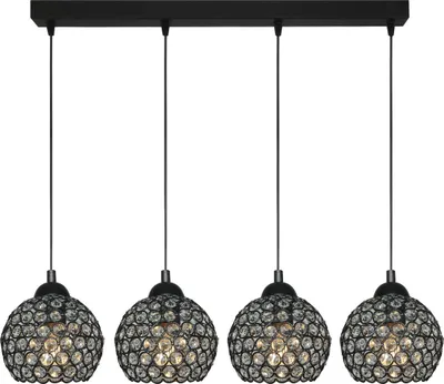 Obrázok produktu pre Čierna závesná lampa s kryštálovým tienidlom KLAUDIUSZ 14-741