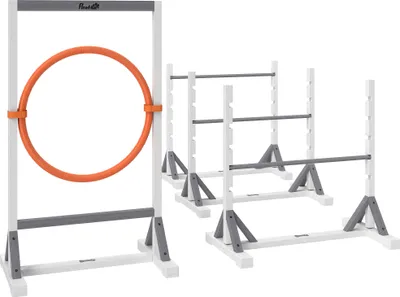 Produktbild von Agility Set Hunde 4-teiliges Agility-Ausrüstung für Hundetraining mit höhenverstellbar Hürden Reifen Weiß