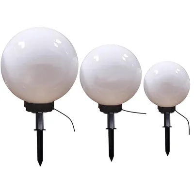 Produktbild von 3er Set Kugelleuchte Gartenleuchte Marlon(E27) : Mit LED Leuchtmittel 20cm + 20cm + 40cm