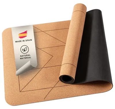 Produktbild von Lotuscrafts® Arise Cork Yogamatte Kork mit 100% Naturkautschuk, Extrem Rutschfest, Yoga Matte für Hot Yoga mit Sweat Proof Oberberfläche, 185 x 65 x 0,4 cm – Kork Align