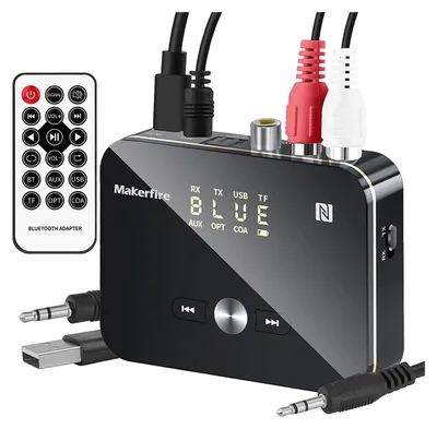 Produktbild von Bluetooth Transmitter Receiver FM Transmitter, 3-in-1 5.0 Audio Bluetooth Adapter Stereoanlage Bluetooth Sender Empfänger Klinke 3,5mm AUX RCA