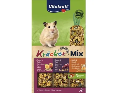Obrázok produktu pre Maškrty pre škrečky Vitakraft Kräcker s vitamínami 3 ks 168 g