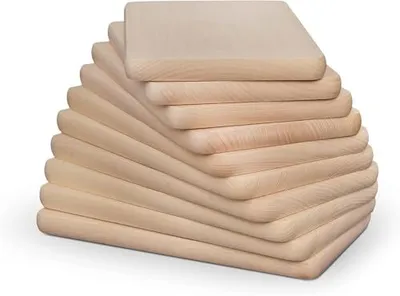 Produktbild von Frühstücksbrettchen Holz - Natur Buche unbehandelt - Holzbrettchen - Küchenbrett Küchenutensilien - ca.24 x 14 x 1.5 cm - Schneidebrett 10er Set