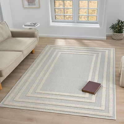 Produktbild von Teppich Boho Hochflor Wohnzimmer, Schlafzimmer, Küche, Flur, Waschbarer Teppich 3D, Farbe:706Beige, Maße:80x150 cm