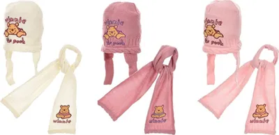 Produktbild von Disney Winnie Pooh Baby Winter-Set Winter-Mütze + Schal, Farbe:Pink, Größe:44