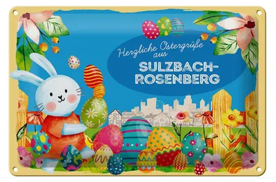 Produktbild von Blechschild Ostern Ostergrüße 30x20cm SULZBACH-ROSENBERG
