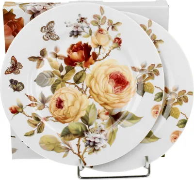 Produktbild von DUO Flowers Classic Dessertteller 2er Set ZAHRA aus New Bone China Porzellan