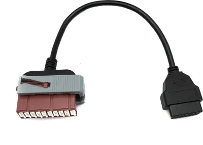 Produktbild von OBD Kabel 30cm OBD 2 Buchse zu Lexia 3 PP2000 30pin in Schwarz für Auto Diagnose