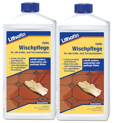 Produktbild von Lithofin Cotto Wischpflege für Cotto-Terracottaböden 2x1Liter