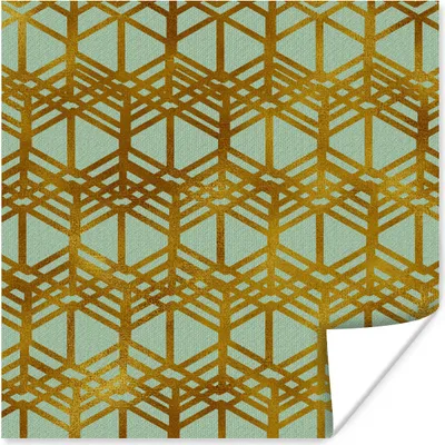 Produktbild von MuchoWow® Poster Luxus - Gold - Muster 50x50 cm - Wohnzimmerdekoration