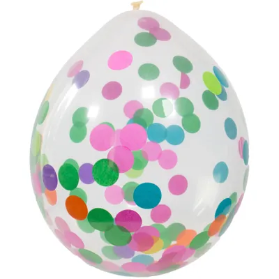 Zdjęcie produktu dla Balony z kolorowym konfetti 30 cm - 4 sztuki