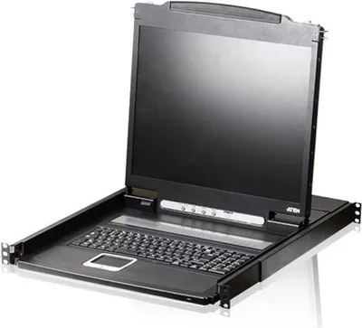Zdjęcie produktu dla Konsola KVM ATEN 19" z monitorem LCD 48,26 cm (19"), czarna