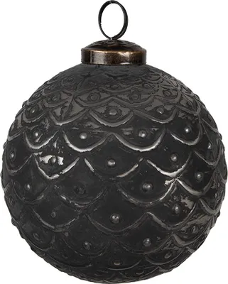 Immagine prodotto di Guaina natalizia Clayre & Eef Ø 10x10 cm Vetro nero grigio