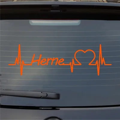Produktbild von Heckscheibenaufkleber Herne Herzschlag Puls Stadt Liebe 55x17 cm Orange Auto Aufkleber Sticker