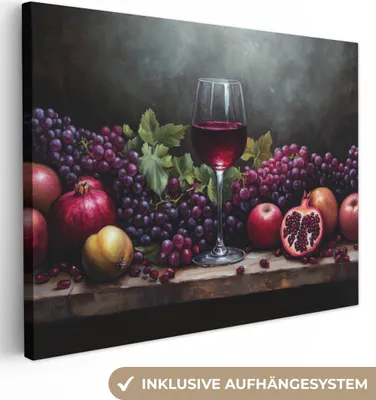 Produktbild von Wanddeko 80x60 cm - Stilleben - Obst, Leinwand Bilder Wohnzimmer