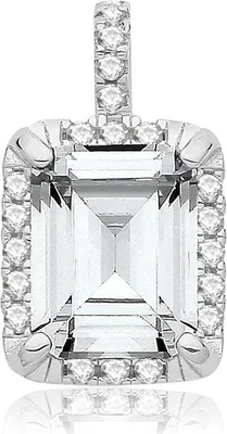 Produktbild von Atemberaubender 925 Sterling Silber Damen - Anhänger mit Zirkonia - 16mm*10mm; TRS36470