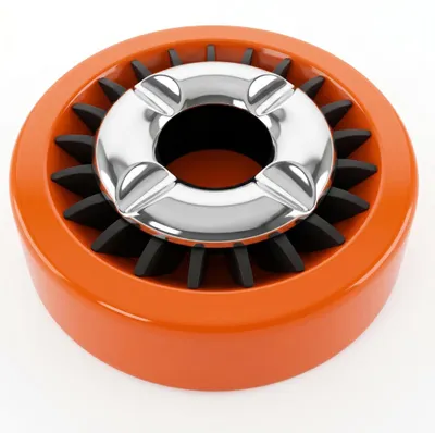 Produktbild von Metall Aschenbecher für draußen, stabil, flach, orange, 1 Stück, Aschenbecher für Terrasse