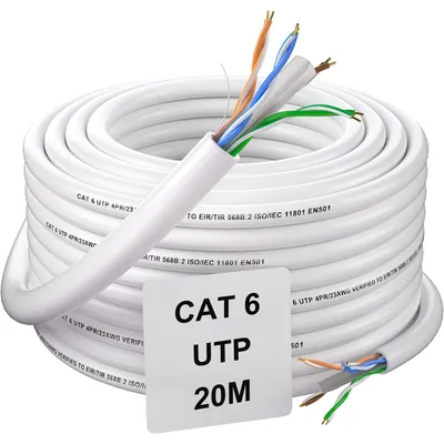 Produktbild von Lan Kabel 20 Meter Cat 6, Verlegekabel Netzwerkkabel 20m Außen Cat6 Kabel