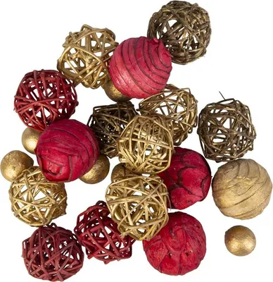 Produktbild von Streudeko rot/gold - ca. 9 x 9 x 18 cm