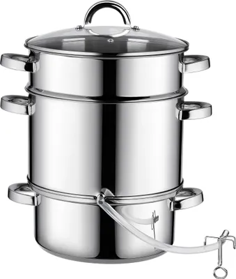 Produktbild von Dampfentsafter - 8 l - Edelstahl - Für Induktion und Gas - 3-in-1 - Silber
