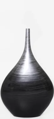 Immagine prodotto di Vaso da terra BELDADE in fibra di vetro, nero a spirale, 28x15x45 cm