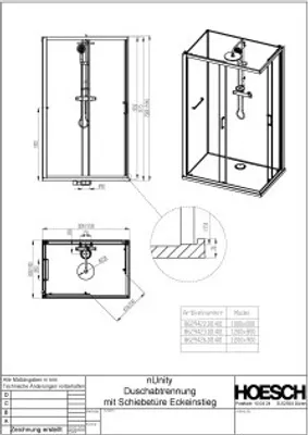 Produktbild von Hoesch 8629426.101401 DA nUnity Eckversion 1200x900