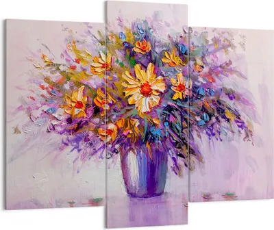 Produktbild von Bild auf Leinwand - Leinwandbild - Blumen Vase - 130x100cm - Wand Bild - Wanddeko - Wandbilder - Leinwanddruck - Bilder - Kunstdruck - Wanddekoration - Leinwand bilder - Wandkunst - CB130x100-4112
