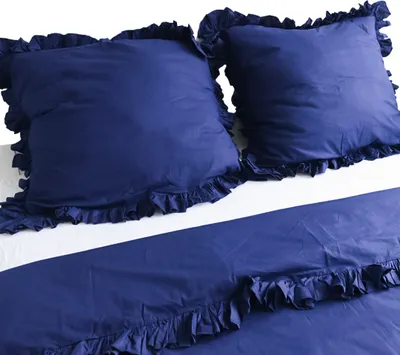 Obrázok produktu pre Obliečka Na Vankúš S Ozdobným Volánom 70X80 Cm Námornícka Modrá