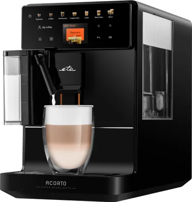 Produktbild von ETA Kaffeevollautomat Acorto I 1400 W I Edelstahlmahlwerk I Extra schlankes Design I CLICK&LATTE-Schaumsystem I Touch Bedienfeld I 9 Mahlstufen