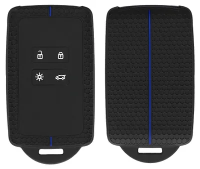 Produktbild von kwmobile Silikon Autoschlüssel Schutzhülle kompatibel mit Renault 4-Tasten Smartkey Autoschlüssel (nur Keyless Go) Hülle - Wabendesign Schlüsselhülle