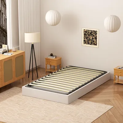 Productafbeelding van STANEW Lattenbodem 90x190 zonder poten - Bedframe zonder poten met verstevigde houten latten (zonder boxspring - alleen bedframe)